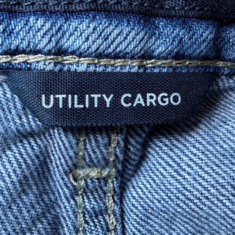 Aeropostale Womens Size 6 Utility Cargo Jeans Blue Denim Wide Leg Y2K Baggy - Picture 5 of 16